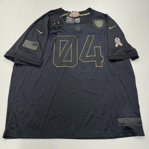 NWT Salute to Service Las Vegas Raiders Derek Carr Jersey‎ 3XL NFL On Field Nike
